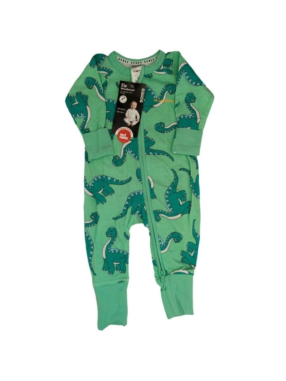 Bonds Wondersuit Green Dinos 0-3m